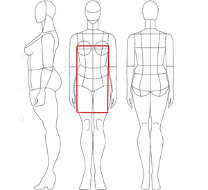 Body Measurement guide with the straight body type highlighted  