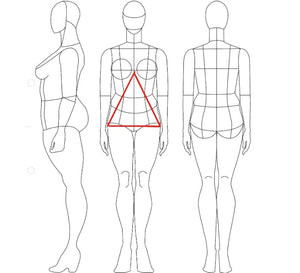 Body Measurement guide with the spoon body type highlighted  